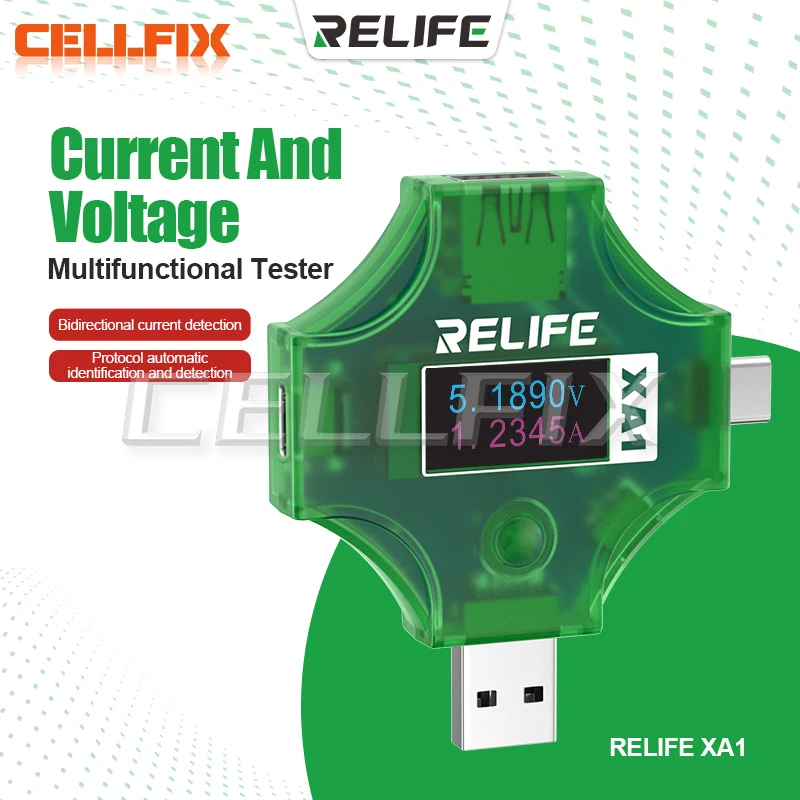 RELIFE XA1 Multifunctional Current and Voltage Detector Type-C USB Tester PD Digital Voltmeter Parameters Measurement Tools Set
RELIFE XA1 Multifunctional Current and Voltage Detector Type-C USB Tester PD Digital Voltmeter Parameters Measurement Tools Set