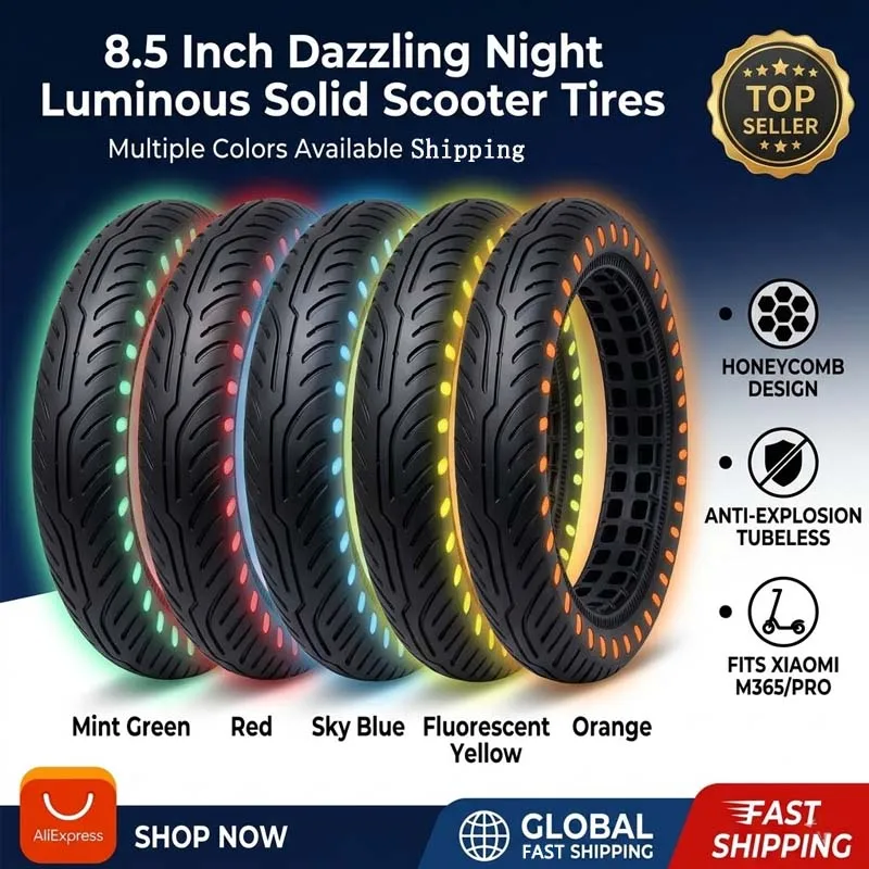 8.5x2.0 Colorful Honeycomb Solid Tire Explosion Proof Airless Rubber Wheel for M365 Pro Pro2 Electric Scooter Replacement Parts
8.5x2.0 Colorful Honeycomb Solid Tire Explosion Proof Airless Rubber Wheel for M365 Pro Pro2 Electric Scooter Replacement Parts