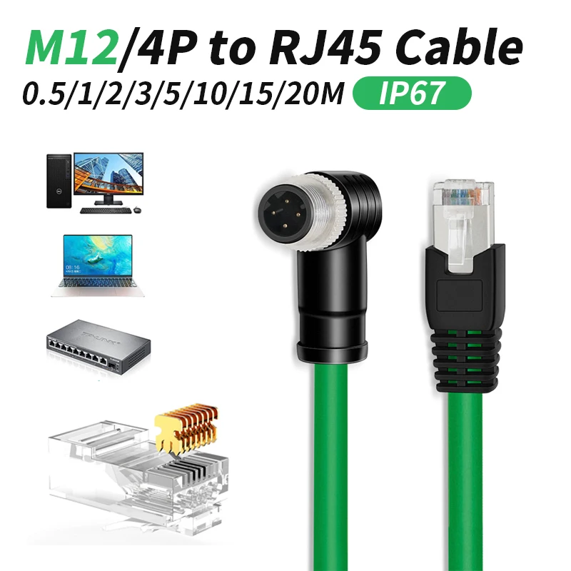 4-контактный Ethernet-шнур M12 к RJ45, сетевой шнур IP67, D-типа, экранированный провод, локоть, штекер, гнездо, разъем RJ45, перетащите цепной кабель
4-контактный Ethernet-шнур M12 к RJ45, сетевой шнур IP67, D-типа, экранированный провод, локоть, штекер, гнездо, разъем RJ45, перетащите цепной кабель