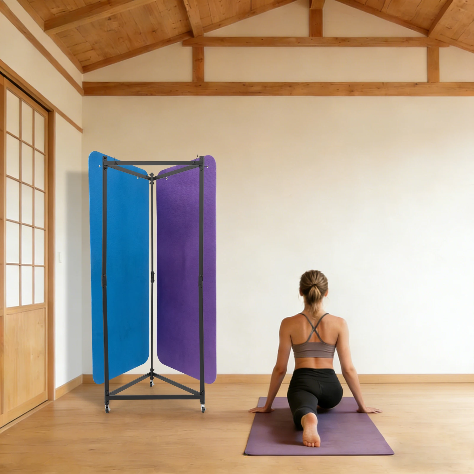 Yoga Mat Storage Rack,Triangle Metal Yoga Mat Storage Rack with Wheels,Floor Standing Yoga Mat Rack on Wheels,for Home Gym,Yoga Studio
Yoga Mat Storage Rack,Triangle Metal Yoga Mat Storage Rack with Wheels,Floor Standing Yoga Mat Rack on Wheels,for Home Gym,Yoga Studio