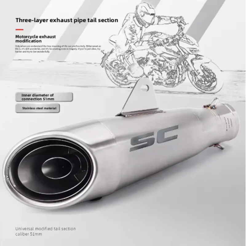 Universal Rear Section Exhaust Pipe Modification SC Tianxi Scorpion Motorcycle Racing Performance Exhaust Pipe for Ninja400 C...
Universal Rear Section Exhaust Pipe Modification SC Tianxi Scorpion Motorcycle Racing Performance Exhaust Pipe for Ninja400 C...