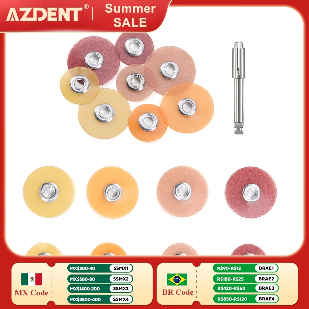 AZDENT 50pcs Dental Finishing Polishing Discs Superfine Fine Medium Coarse for Composites Ceramics Glass Lonomer Restorations
AZDENT 50pcs Dental Finishing Polishing Discs Superfine Fine Medium Coarse for Composites Ceramics Glass Lonomer Restorations