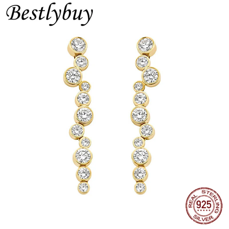 Real S925 Pure Silver Simple Inlaid Zircon 18K Gold Luxurious Irregular High-end Women's Earrings
Real S925 Pure Silver Simple Inlaid Zircon 18K Gold Luxurious Irregular High-end Women's Earrings