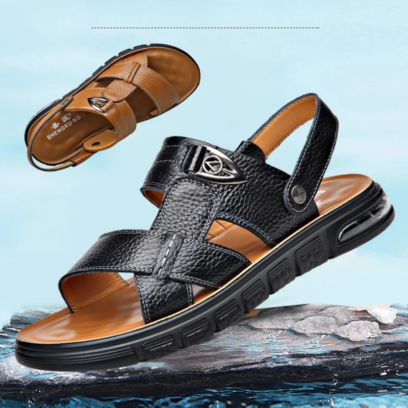 Мужские кожаные сандалии большого размера 48, летняя классическая мужская обувь, тапочки, мягкие сандалии, мужская римская удобная уличная прогулочная обувь
Мужские кожаные сандалии большого размера 48, летняя классическая мужская обувь, тапочки, мягкие сандалии, мужская римская удобная уличная прогулочная обувь