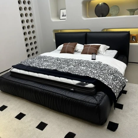 Легкая роскошная современная двуспальная кровать для спальни, простая атмосфера, элитная кровать, мягкий домашний новый 
Легкая роскошная современная двуспальная кровать для спальни, простая атмосфера, элитная кровать, мягкий домашний новый