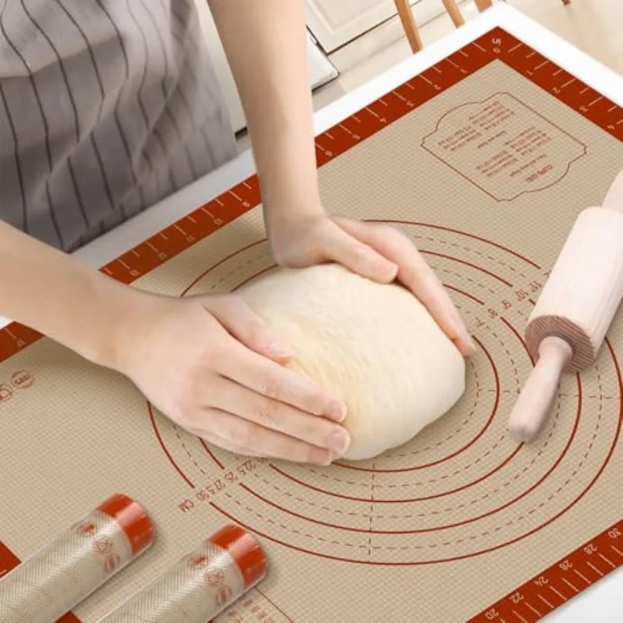Silicone Pastry Mat, 16" x 24" Silicone Baking Mat for Counter Rolling Dough, Reusable Non-Stick Extra Large Dough Mat with Mea
Silicone Pastry Mat, 16" x 24" Silicone Baking Mat for Counter Rolling Dough, Reusable Non-Stick Extra Large Dough Mat with Mea