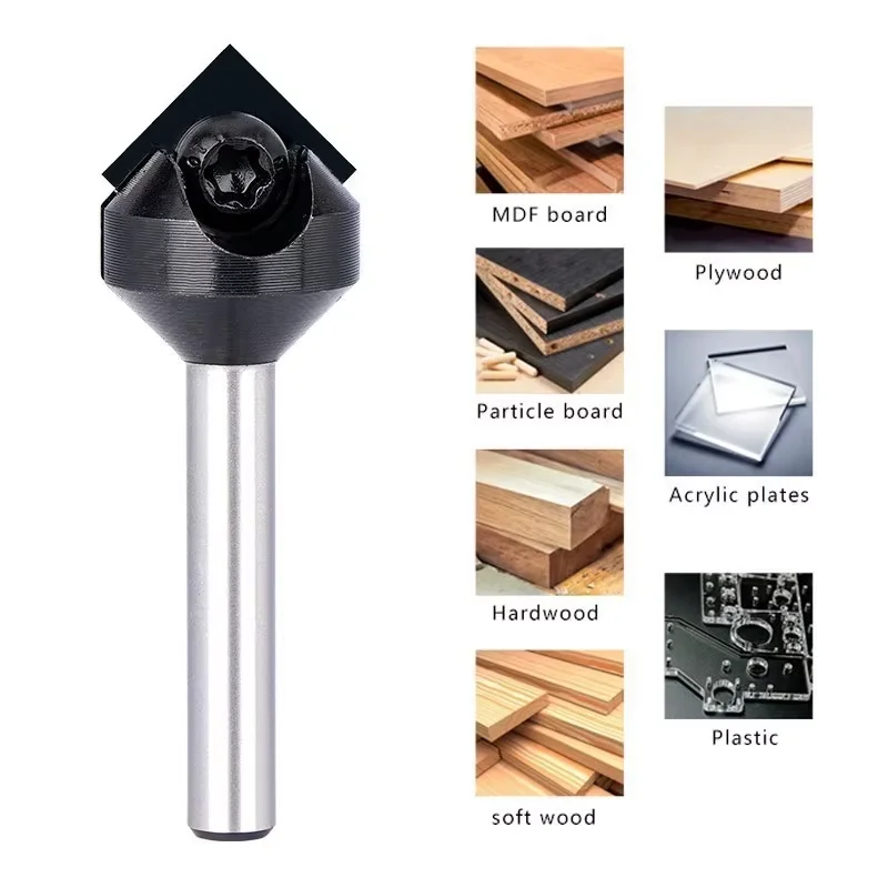 Router Bit 1/4" Shank 90 Degrees V Groove Bit with Carbide Insert Woodworking Milling Cutter for Hard Woods, MDF, Plywood
Router Bit 1/4" Shank 90 Degrees V Groove Bit with Carbide Insert Woodworking Milling Cutter for Hard Woods, MDF, Plywood