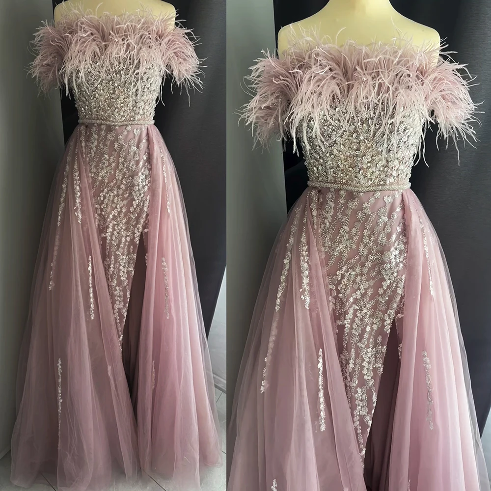 Alinovia Feather Mermaid Evening Dress for Women 2025 Luxury Off the Shoulder Side Slit Formal Prom Wedding Gown Customized
Alinovia Feather Mermaid Evening Dress for Women 2025 Luxury Off the Shoulder Side Slit Formal Prom Wedding Gown Customized