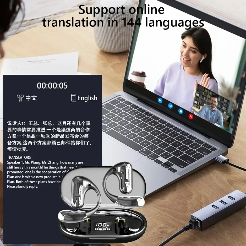 144 Languages AI Translator Earbuds Bluetooth-Compatible 5.3 Real-Time Translation Earphones Noise Cancelling Wireless Earphone
144 Languages AI Translator Earbuds Bluetooth-Compatible 5.3 Real-Time Translation Earphones Noise Cancelling Wireless Earphone