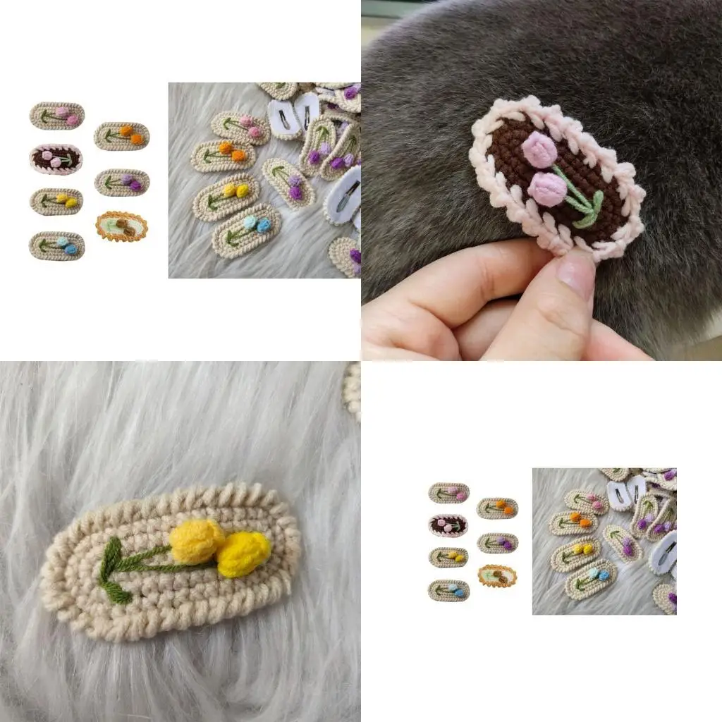 652F Crochet Flower Barrettes Colorful Hairpin Handmade Crochet Tulips Hair Clip Lovely Knitted Accessory for Children
652F Crochet Flower Barrettes Colorful Hairpin Handmade Crochet Tulips Hair Clip Lovely Knitted Accessory for Children