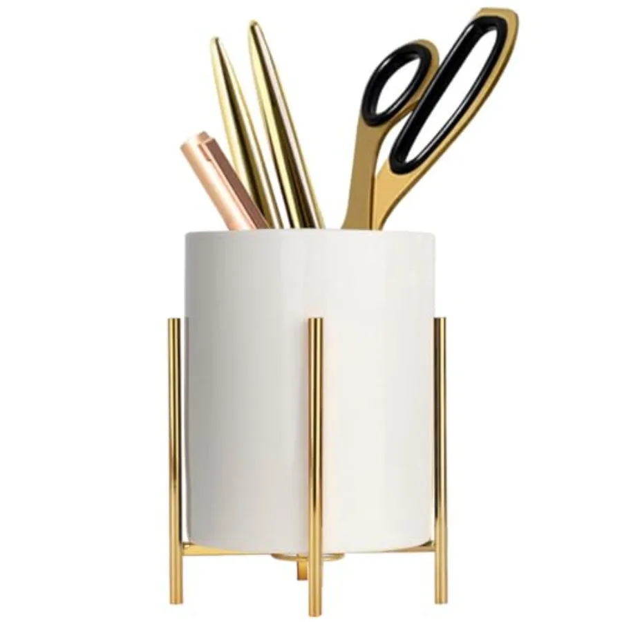 Pencil Cup Sturdy Metal Frame With Ceramic Pen Holder For Desks and kitchen Appliance Holders
Pencil Cup Sturdy Metal Frame With Ceramic Pen Holder For Desks and kitchen Appliance Holders