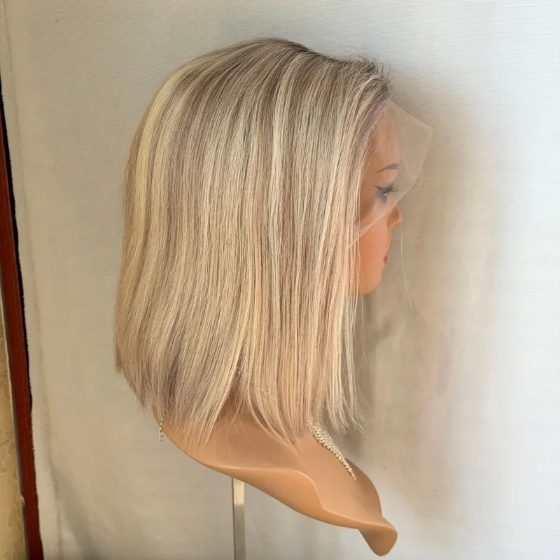 Golden Blonde 200 Density Straight Human Hair Wigs with Baby Hair 13X4 Transparent Lace Frontal Wig Pre Plucked Short Bob Wig
Golden Blonde 200 Density Straight Human Hair Wigs with Baby Hair 13X4 Transparent Lace Frontal Wig Pre Plucked Short Bob Wig