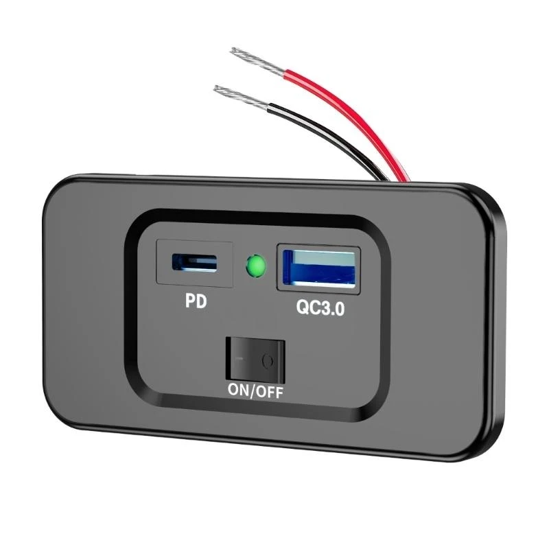 652F 2-Port 12-24V Wall Mount Outlet Panel 20W USB C & QC3.0 18W USB Port Charging Socket with Switching Button for Car Bus
652F 2-Port 12-24V Wall Mount Outlet Panel 20W USB C & QC3.0 18W USB Port Charging Socket with Switching Button for Car Bus