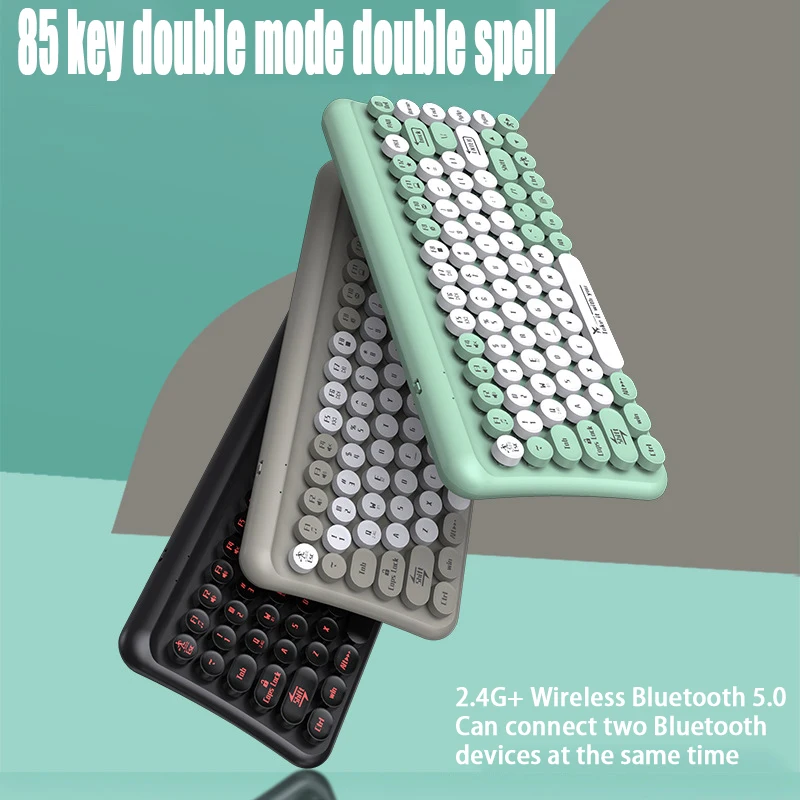 New LT700 punk style dual mode keyboard with 85 keys, 2.4G Bluetooth wireless keyboard and mouse set, set for office and more
New LT700 punk style dual mode keyboard with 85 keys, 2.4G Bluetooth wireless keyboard and mouse set, set for office and more