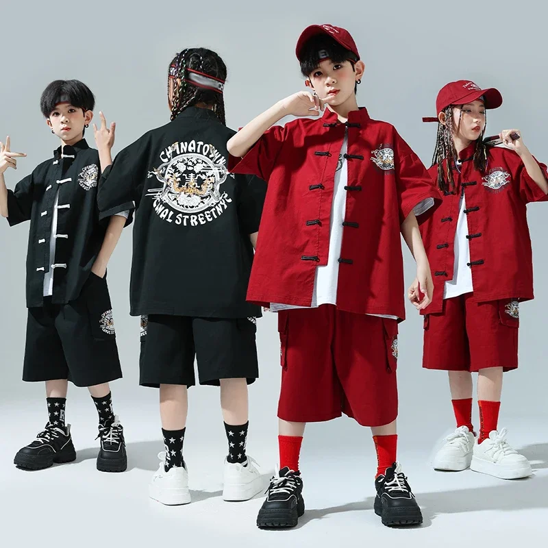 Chinese Style Jazz Performance Costume Children Red Dance Suit Stage Wear Boys Girls Dancing Show Black Outfit Streetwear
Chinese Style Jazz Performance Costume Children Red Dance Suit Stage Wear Boys Girls Dancing Show Black Outfit Streetwear