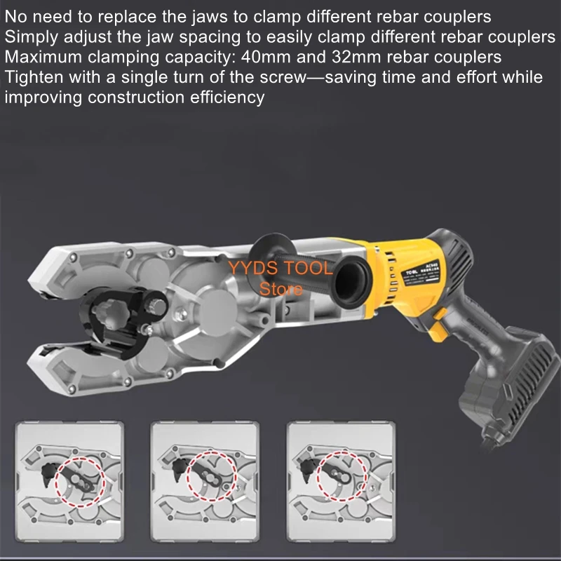 Electric rebar coupler wrench, handheld rebar coupler threading machine, electric threading wrench, rebar coupler wrench
Electric rebar coupler wrench, handheld rebar coupler threading machine, electric threading wrench, rebar coupler wrench