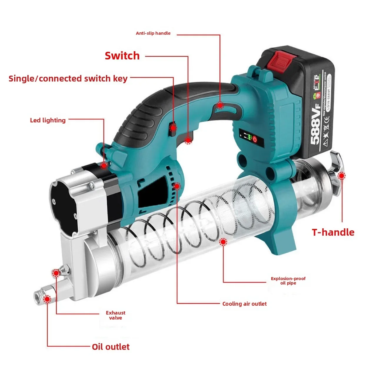2025 Lithium Battery Butter Gun High Pressure Automatic Bulk Dual Purpose Portable Electric Butter Gun
2025 Lithium Battery Butter Gun High Pressure Automatic Bulk Dual Purpose Portable Electric Butter Gun