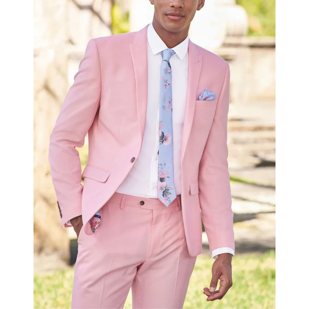 Graceful Pink Men Suits Skinny Blazer Peak Lapel Single Breasted 2 Piece Jacket Pants Slim Fit Prom Party Fashion Costume Homme
Graceful Pink Men Suits Skinny Blazer Peak Lapel Single Breasted 2 Piece Jacket Pants Slim Fit Prom Party Fashion Costume Homme