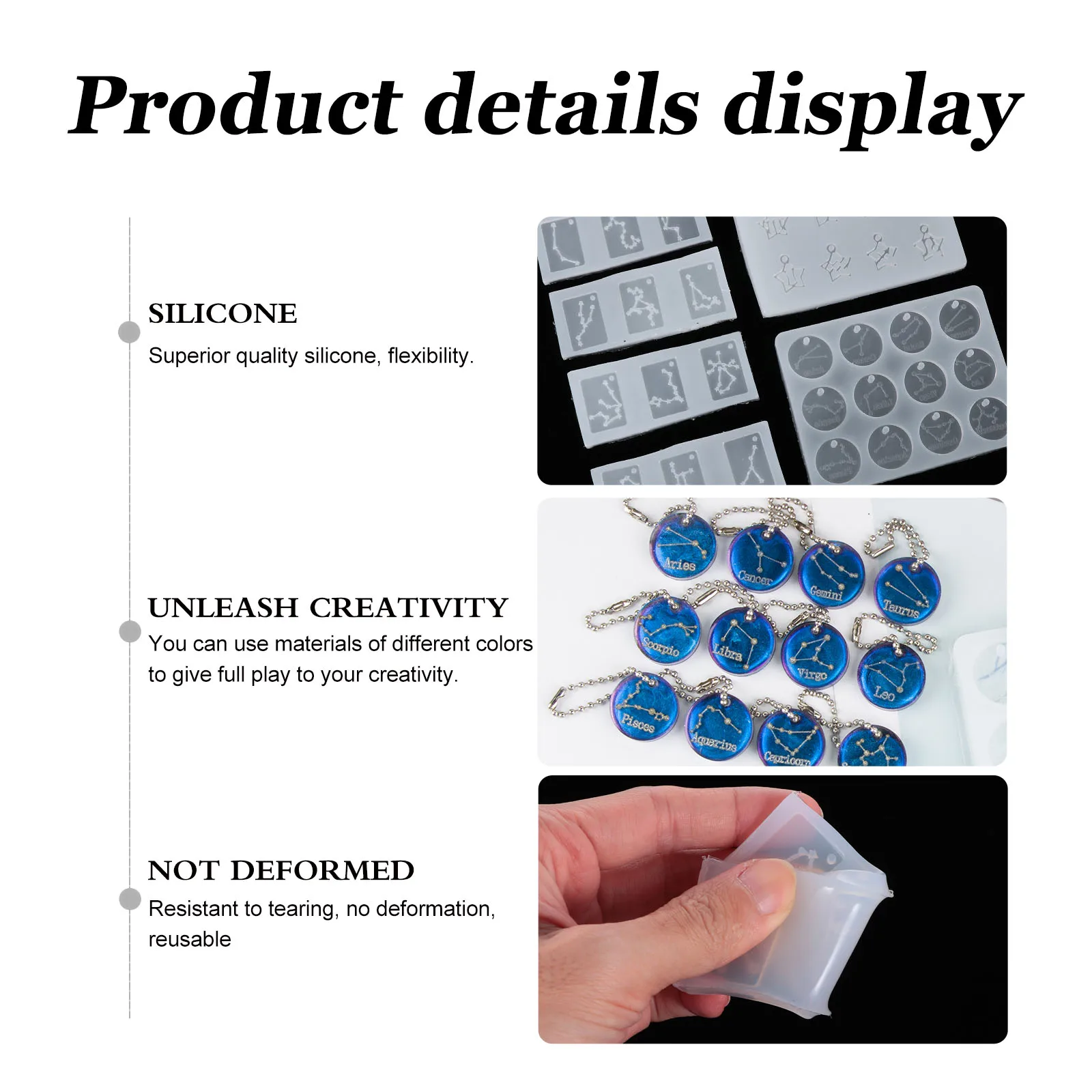 6 pcs Twelve Silicone Molds Diy Pendant Making Creative Handicraft Molds For Beginners Necklace Mold Kids
6 pcs Twelve Silicone Molds Diy Pendant Making Creative Handicraft Molds For Beginners Necklace Mold Kids