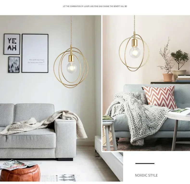 Nordic creative personality single head LED E27 gold pendant lights for living room bedside restaurant hotel porch balcony bar
Nordic creative personality single head LED E27 gold pendant lights for living room bedside restaurant hotel porch balcony bar