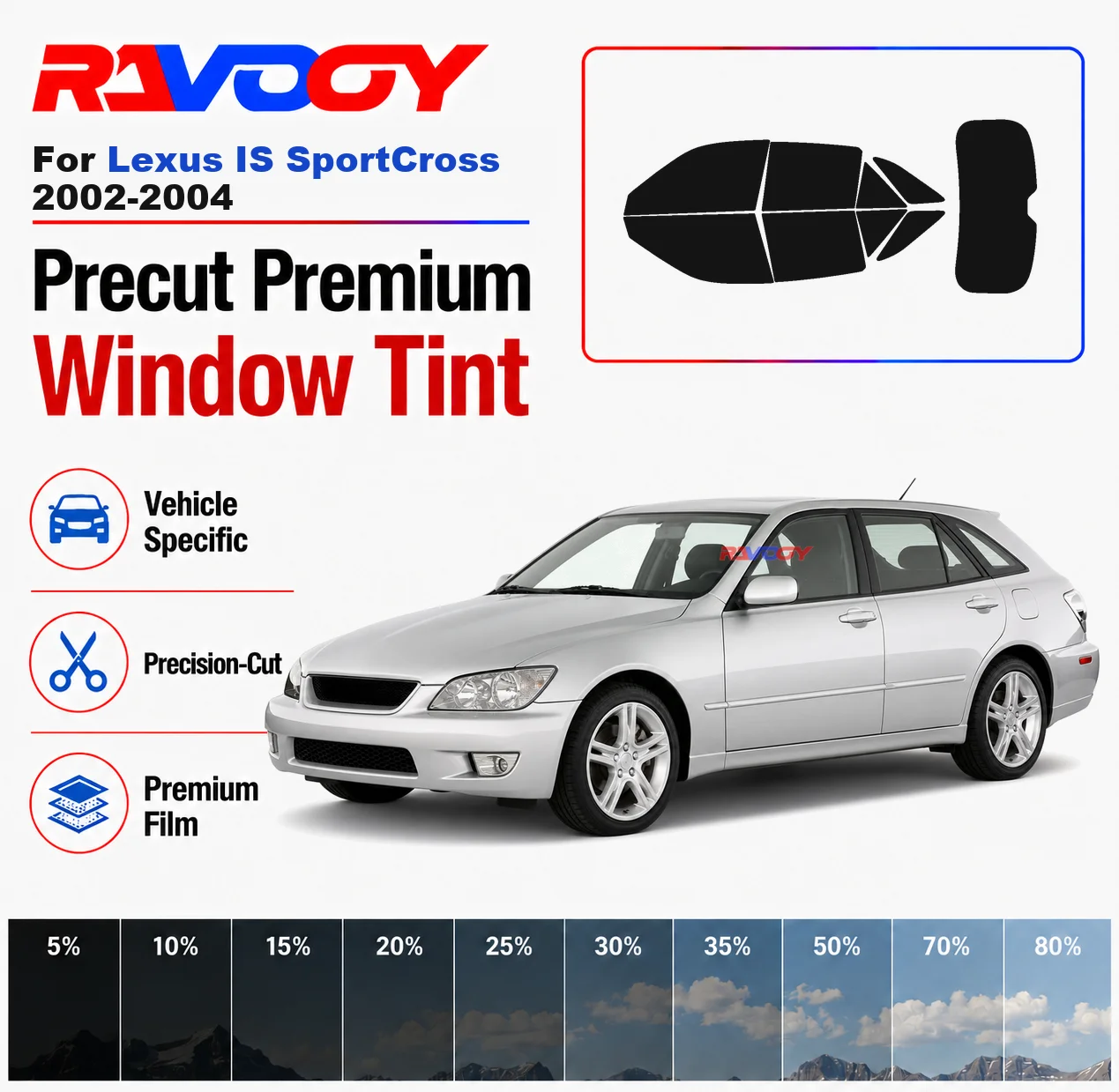 Premium Precut Window Tint Kit Front Rear Windows Rear Windshield For Lexus IS SportCross 2002-2004 Car Solar Nano Ceramic Film
Premium Precut Window Tint Kit Front Rear Windows Rear Windshield For Lexus IS SportCross 2002-2004 Car Solar Nano Ceramic Film
