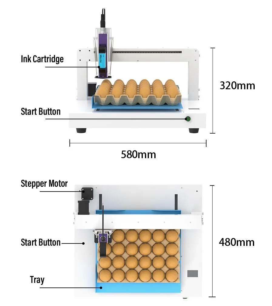 Automatic Continuous Egg Date Printer High-Speed Inkjet Expire Coding Machine for Food Safety