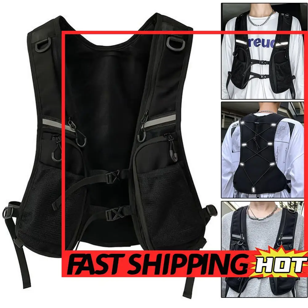 Functional Tactical Vest Reflective Storage Phone Bag with Pocket & Extra Storage Phone Holder Backpack Vest for Cycling Running
Functional Tactical Vest Reflective Storage Phone Bag with Pocket & Extra Storage Phone Holder Backpack Vest for Cycling Running
