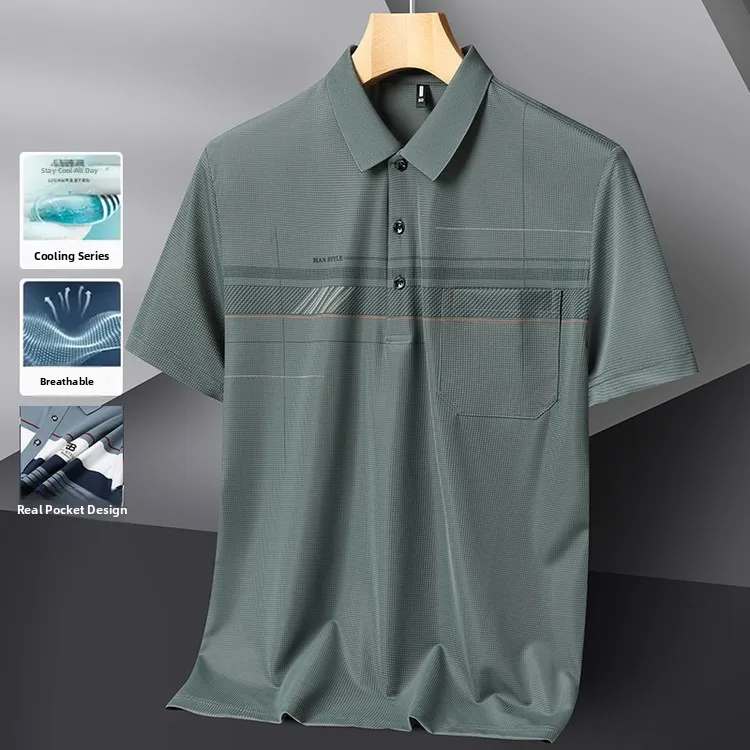 Loose Fit Collared Summer T-irt for Men Breathable Polyester Cotton Blend ort Sve Busin Casual Wear Stand Size
Loose Fit Collared Summer T-irt for Men Breathable Polyester Cotton Blend ort Sve Busin Casual Wear Stand Size
