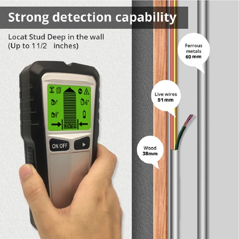 3 In 1 Metal Detector Find Metal Wood Studs AC Voltage Live Wire Detect Wall Scanner Electric Box Finder Wall Detector
3 In 1 Metal Detector Find Metal Wood Studs AC Voltage Live Wire Detect Wall Scanner Electric Box Finder Wall Detector