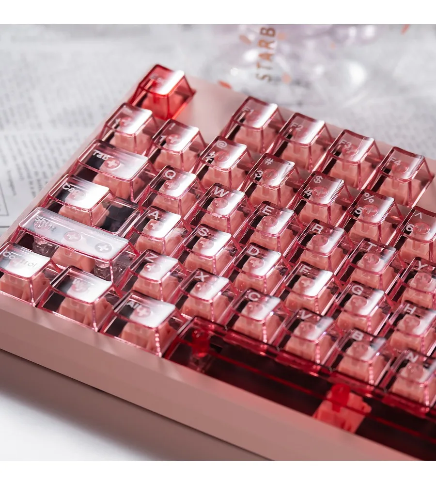 Agate powder transparent mechanical keyboard keycap PC material UV transfer large full set of customized magnetic axis original
Agate powder transparent mechanical keyboard keycap PC material UV transfer large full set of customized magnetic axis original
