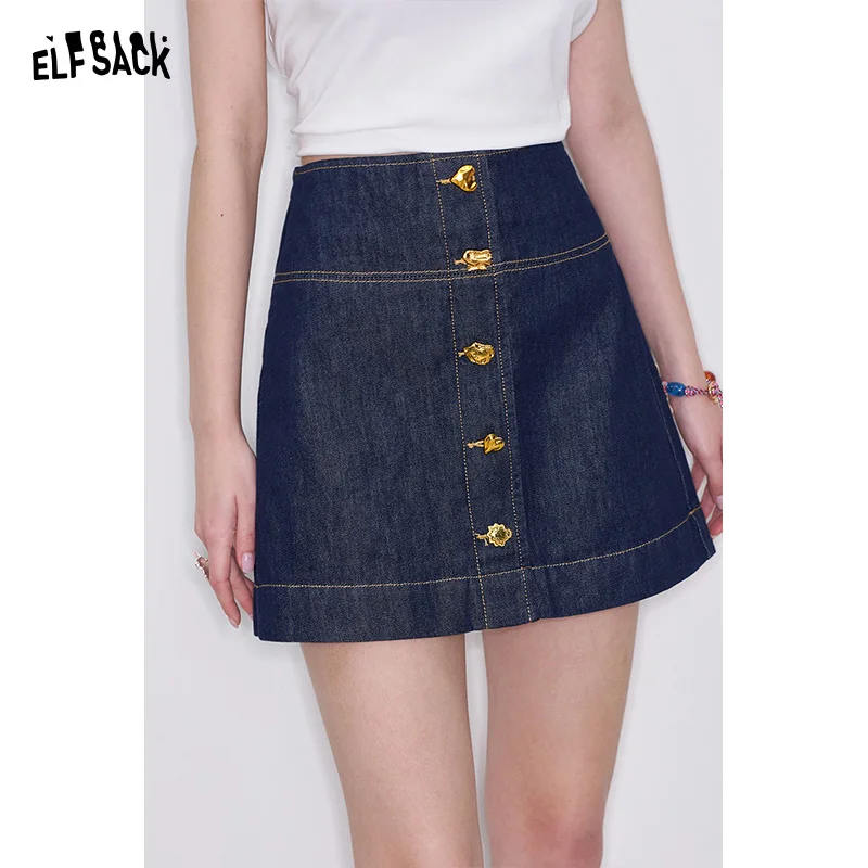 ELFSACK 2025 Spring New Arrivals Retro Blue High Waist A-Line Denim Skirt Women Washed Denim Metal Buttons Mini Skirt
ELFSACK 2025 Spring New Arrivals Retro Blue High Waist A-Line Denim Skirt Women Washed Denim Metal Buttons Mini Skirt
