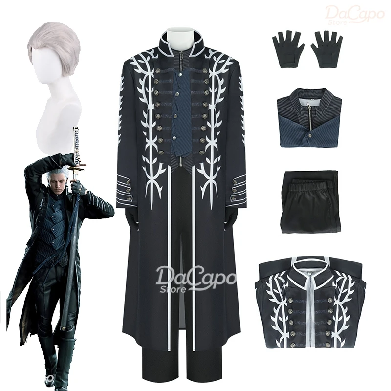 Devil Hunter May Cry Vergil Cosplay Costume Wig DMC Nelo Angelo Trench Halloween Jacket Uniforms Halloween Carnival Men Outfit
Devil Hunter May Cry Vergil Cosplay Costume Wig DMC Nelo Angelo Trench Halloween Jacket Uniforms Halloween Carnival Men Outfit