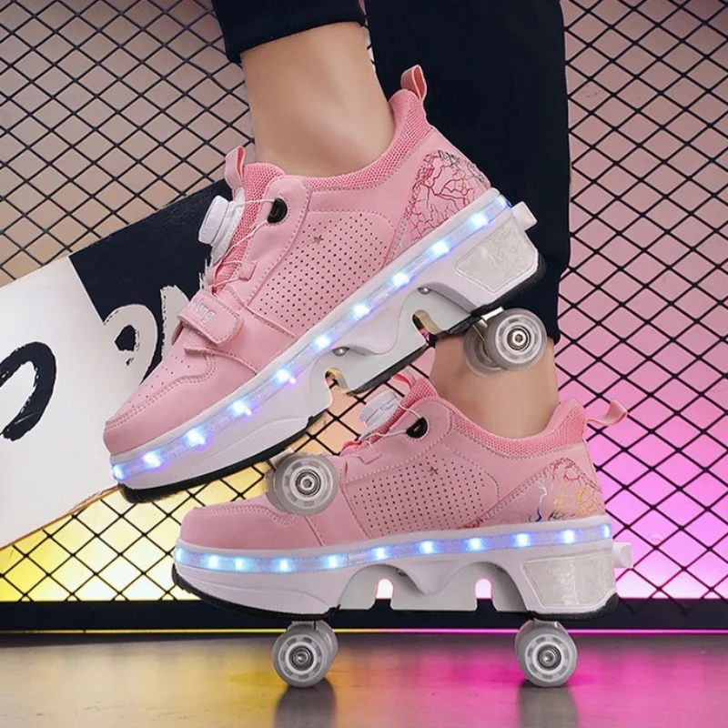 LED Deformation Parkour Shoes Four Wheels Rounds Of Running Shoes Casual Sneakers Unisex Deform Roller Shoes Skating Shoes
LED Deformation Parkour Shoes Four Wheels Rounds Of Running Shoes Casual Sneakers Unisex Deform Roller Shoes Skating Shoes