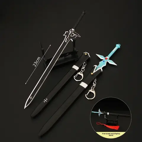 Sword Art Online 23cm/9.06in Metal Sword Bouncing Style Burial Figurines Interpreter Weapon Cosplay Swords Anime Peripherals Toy