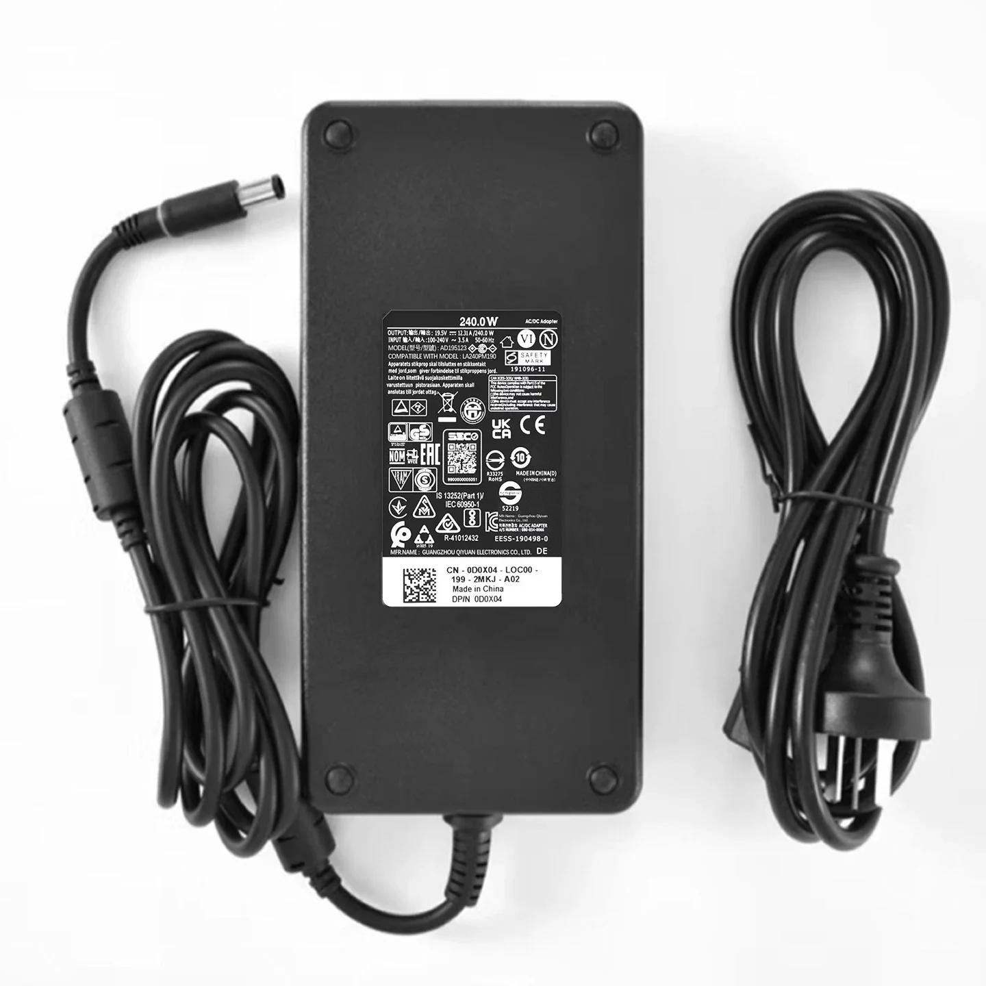 Suitable for Dell 240W laptop chargers, compatible with M17X, G15 gaming laptops and Alienware series
Suitable for Dell 240W laptop chargers, compatible with M17X, G15 gaming laptops and Alienware series