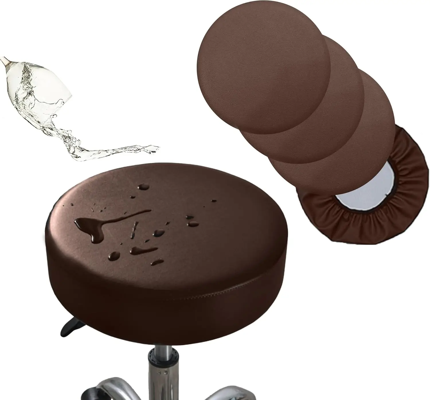 4 Pack Round Bar Stool Cover, Waterproof Faux Leather Seat for Bar, Chair, Salon, Spa, Tattoo Clinic 15-16 Inch Coffee
4 Pack Round Bar Stool Cover, Waterproof Faux Leather Seat for Bar, Chair, Salon, Spa, Tattoo Clinic 15-16 Inch Coffee