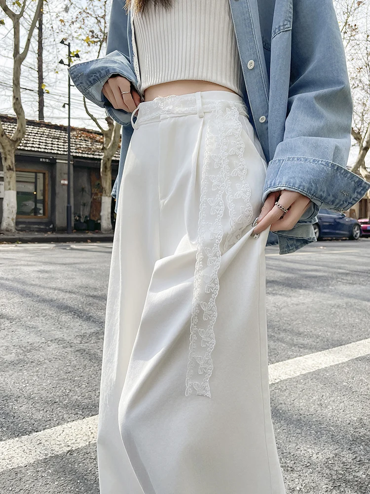 High Waist Slimming Drapey Lace Wide Leg Casual Pants Women's Summer New Loose Straight Floor-Length White Pants
High Waist Slimming Drapey Lace Wide Leg Casual Pants Women's Summer New Loose Straight Floor-Length White Pants