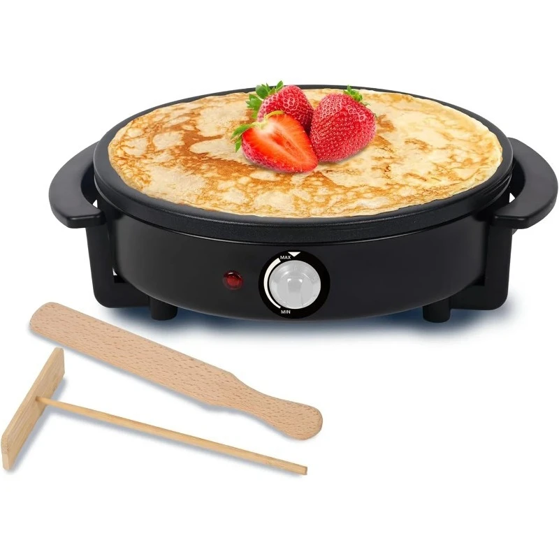 Electric Crepe Maker and Pancake Griddle Cooktop with 12" Nonstick Hot Plate, Black CRM1122B
Electric Crepe Maker and Pancake Griddle Cooktop with 12" Nonstick Hot Plate, Black CRM1122B