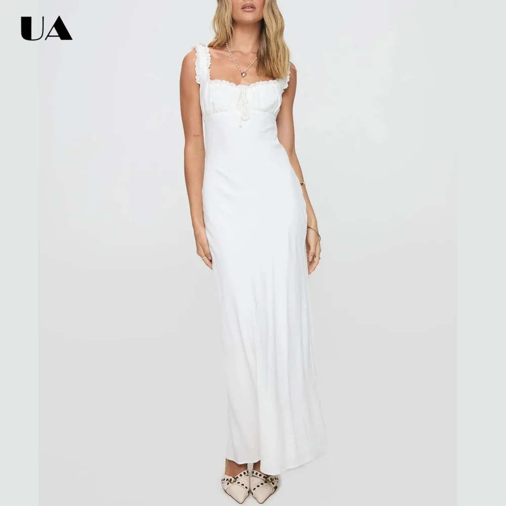 ULBYANRY Sexy Backless Lace-trimmed Long Dress for Woman Franch Style Solid Lace-up Party Dress Customized Sleeveless Maxi Dress
ULBYANRY Sexy Backless Lace-trimmed Long Dress for Woman Franch Style Solid Lace-up Party Dress Customized Sleeveless Maxi Dress