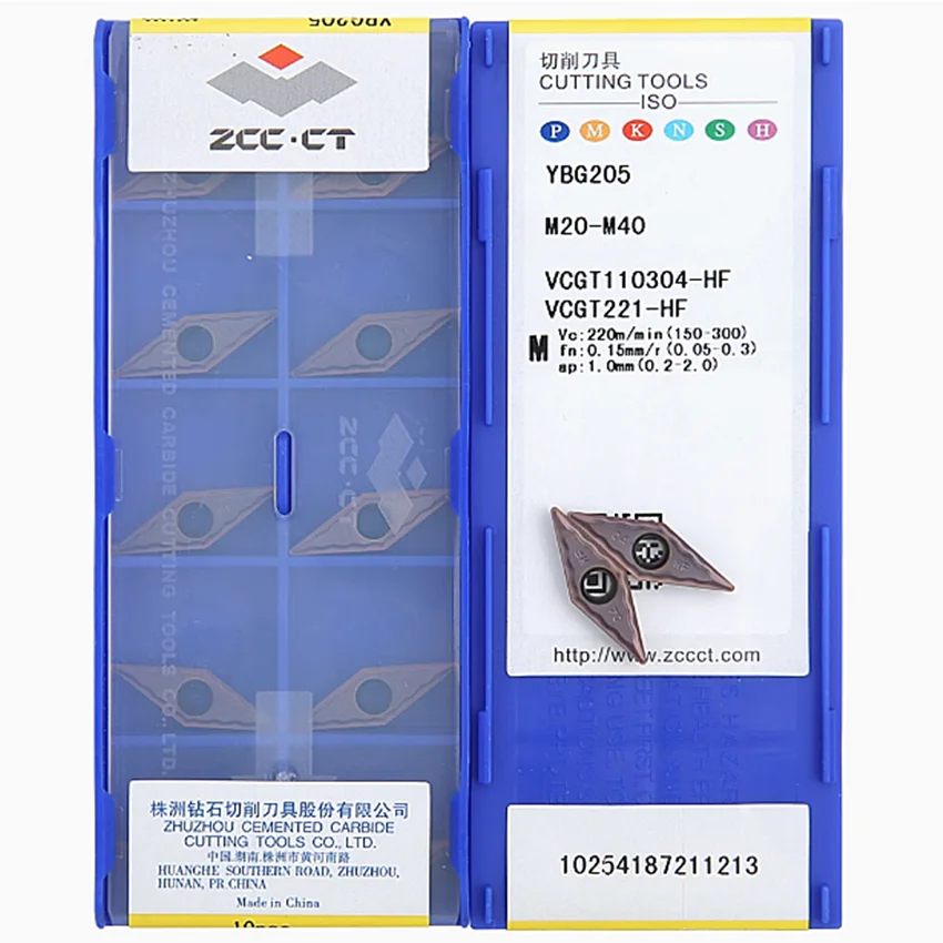 VCGT110304-HF YBG205/VCGT110304-HF YBC251 VCGT221-HF VCGT110304 ZCC.CT CNC blade carbide inserts turning tools inserts 10pcs/box
VCGT110304-HF YBG205/VCGT110304-HF YBC251 VCGT221-HF VCGT110304 ZCC.CT CNC blade carbide inserts turning tools inserts 10pcs/box