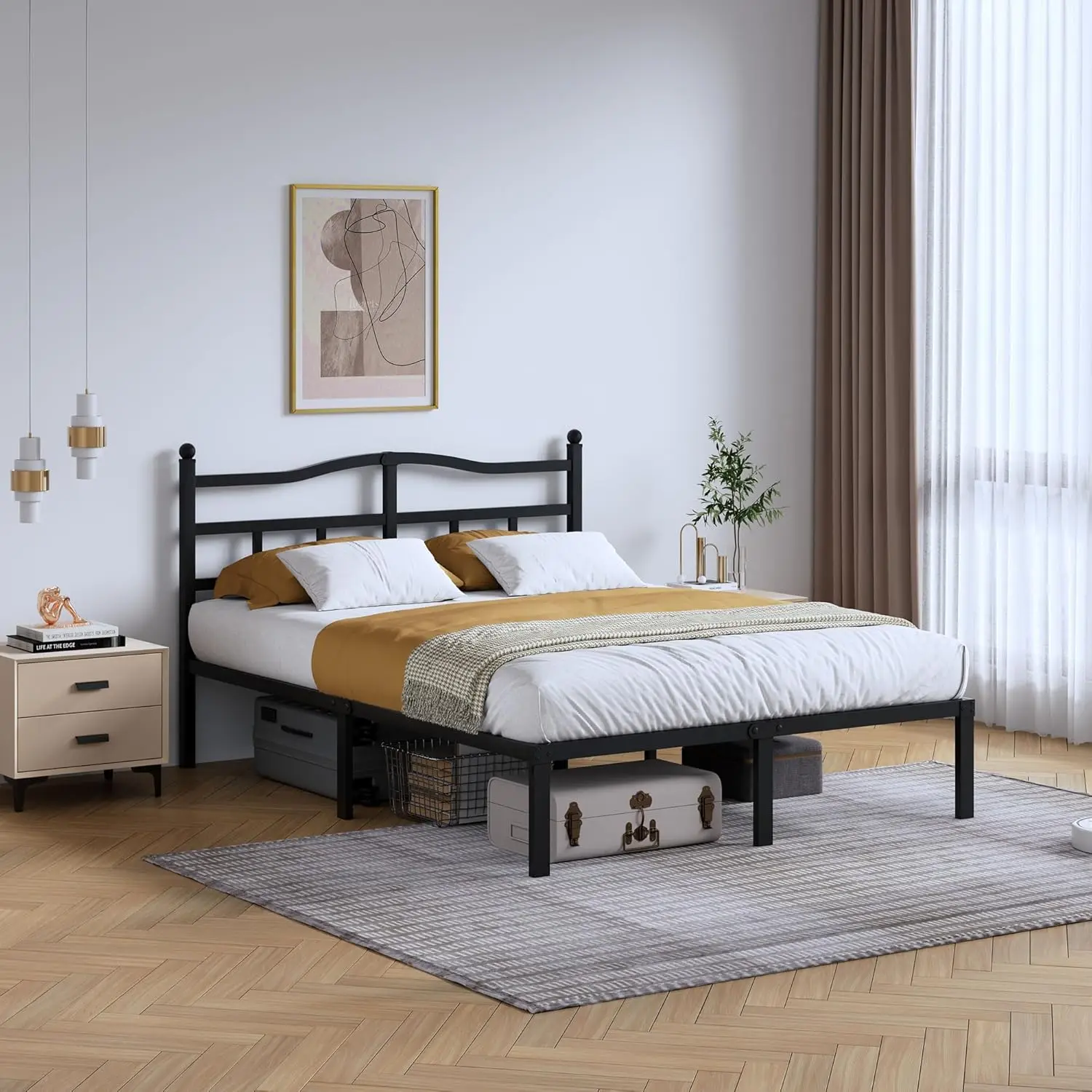 Металлическая кровать King Size с изголовьем - прочная платформа, простая сборка, бесшумная, не требует пружинного блока.
Металлическая кровать King Size с изголовьем - прочная платформа, простая сборка, бесшумная, не требует пружинного блока.