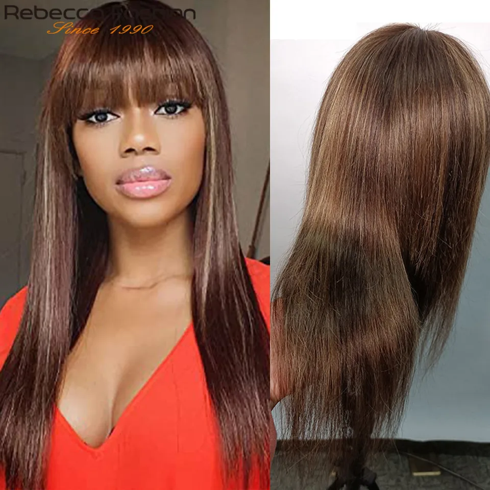 Rebecca Highlight Straight Wig With Bangs Ombre Colored Human Hair Wigs For Women Glueless Machine Made Brazilian Wigs Remy Hair
Rebecca Highlight Straight Wig With Bangs Ombre Colored Human Hair Wigs For Women Glueless Machine Made Brazilian Wigs Remy Hair