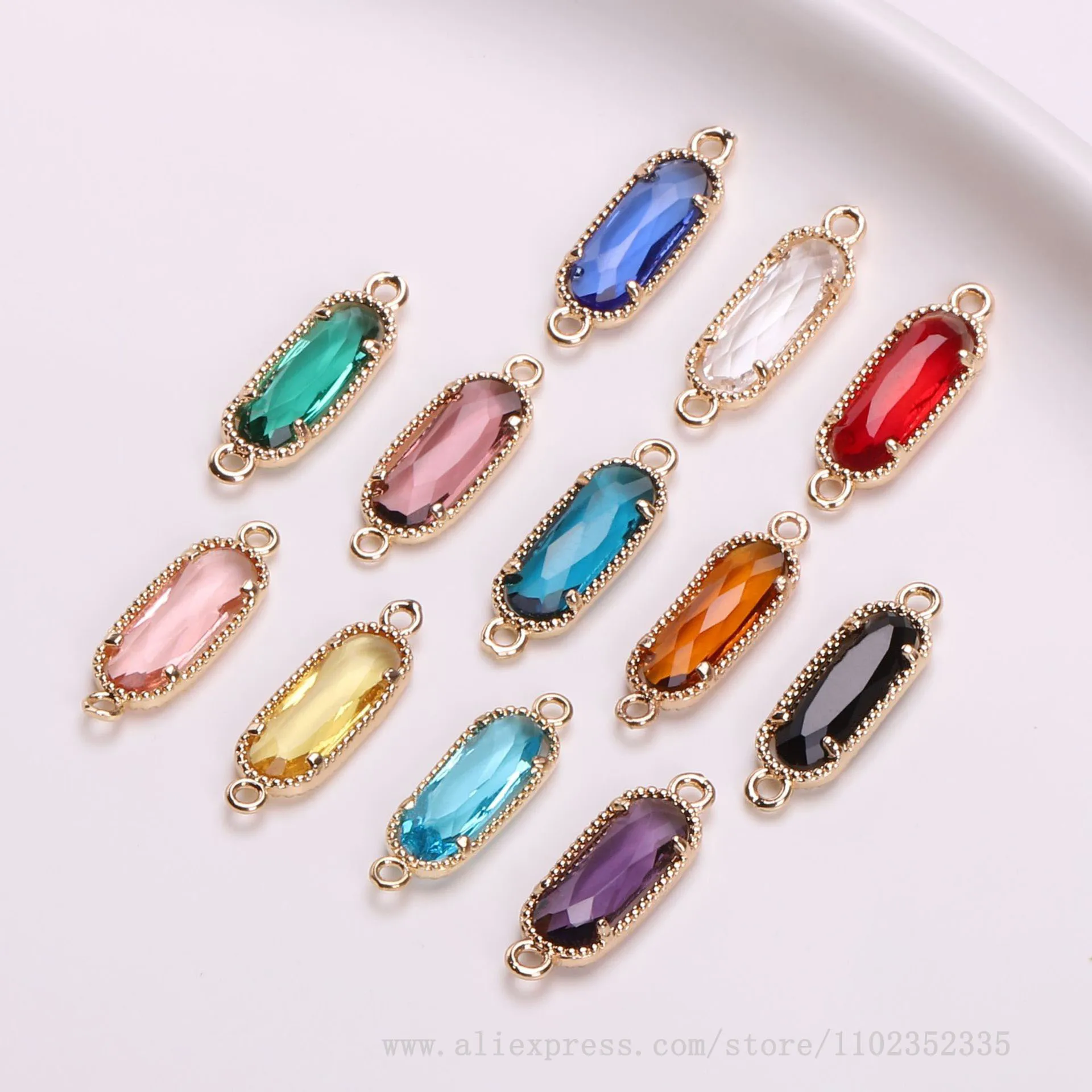 50pcs/ Bag Long oval crystal double pendant DIY handmade necklace earrings bracelet connector accessories
50pcs/ Bag Long oval crystal double pendant DIY handmade necklace earrings bracelet connector accessories