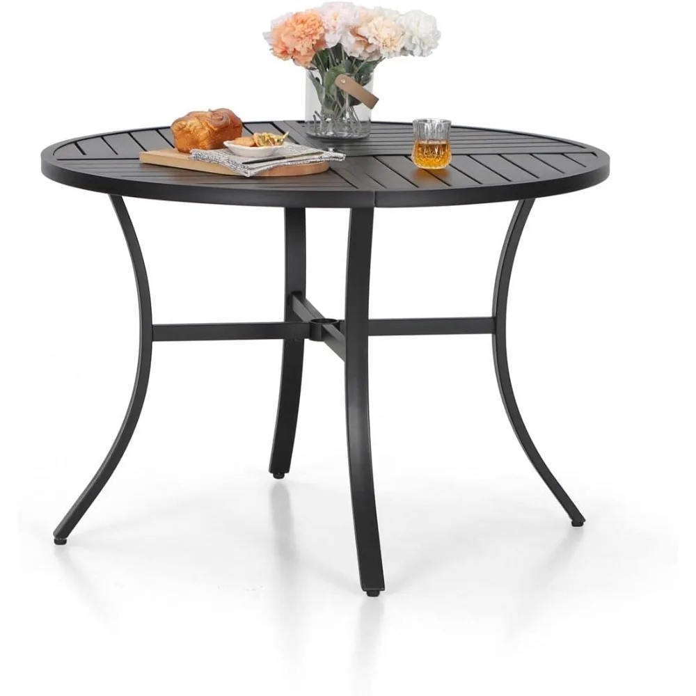 Sophia & William 42" Round Patio Table, Black Metal Outdoor Dining Table for 4, E-Coating Outdoor Patio Table with 1.57" Umbrell
Sophia & William 42" Round Patio Table, Black Metal Outdoor Dining Table for 4, E-Coating Outdoor Patio Table with 1.57" Umbrell