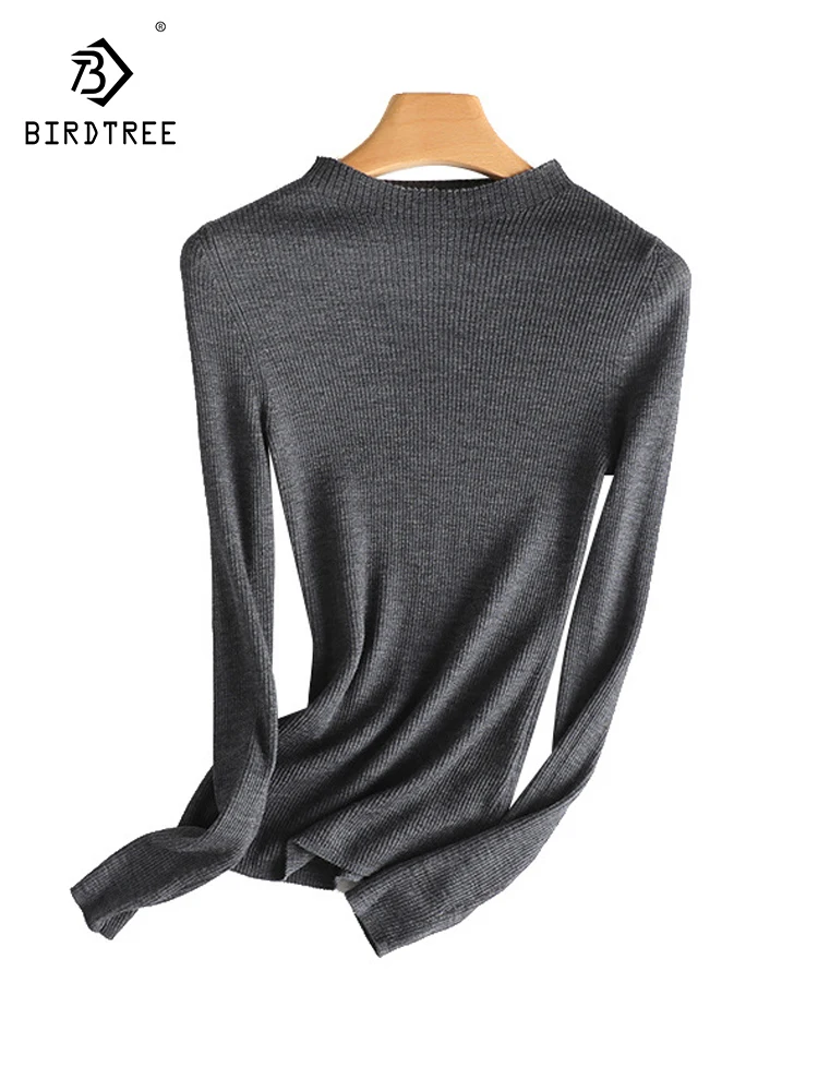 Birdtree 100%Sheep Wool Round Neck Bottom Sweater Women's Machine Washable Long Sleeve Versatile Basic Casual Sweater T3N257QC
Birdtree 100%Sheep Wool Round Neck Bottom Sweater Women's Machine Washable Long Sleeve Versatile Basic Casual Sweater T3N257QC