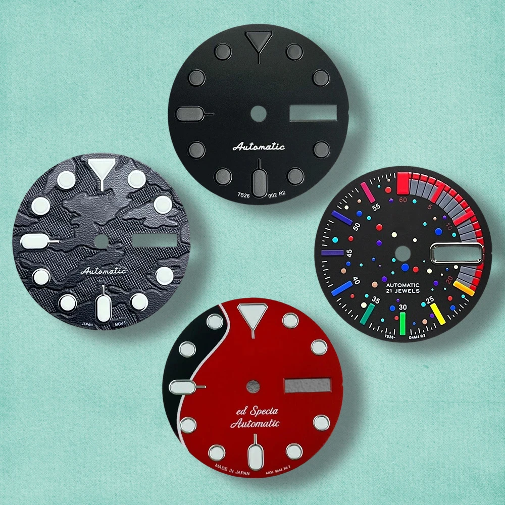 28.5mm S Logo SKX007 Camouflag Dial Fit NH36/4R36 Movement Green Luminous High-Quality Watch Modification Accessories
28.5mm S Logo SKX007 Camouflag Dial Fit NH36/4R36 Movement Green Luminous High-Quality Watch Modification Accessories