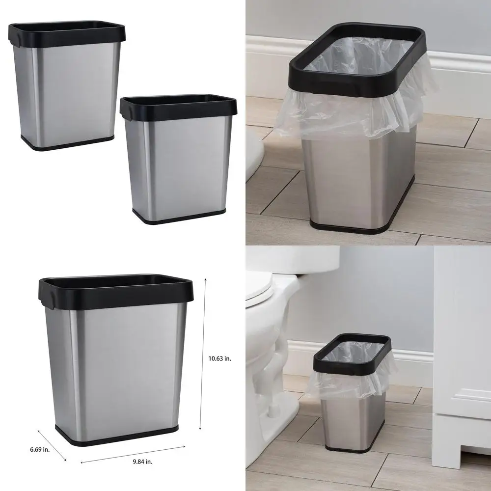 Set of 2, 8L Stainless Steel Trash Cans | 9.84x6.69x10.63 | Sleek Silver | Compact | Open Lid | Home Decor
Set of 2, 8L Stainless Steel Trash Cans | 9.84x6.69x10.63 | Sleek Silver | Compact | Open Lid | Home Decor
