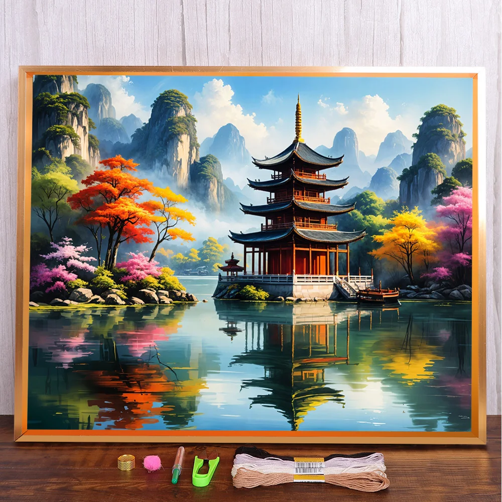 Landscape Tower Printed Canvas Cross Stitch Embroidery Kit Needlework Craft Handicraft Handmade For Adults Wholesale Design
Landscape Tower Printed Canvas Cross Stitch Embroidery Kit Needlework Craft Handicraft Handmade For Adults Wholesale Design