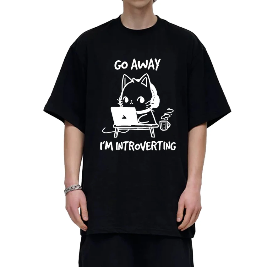 Funny I'm introverted Cat Letter printed T shirt Unisex harajuku Cute Kawaii short sleeve T-shirts Men Women 100% Cotton Tops
Funny I'm introverted Cat Letter printed T shirt Unisex harajuku Cute Kawaii short sleeve T-shirts Men Women 100% Cotton Tops