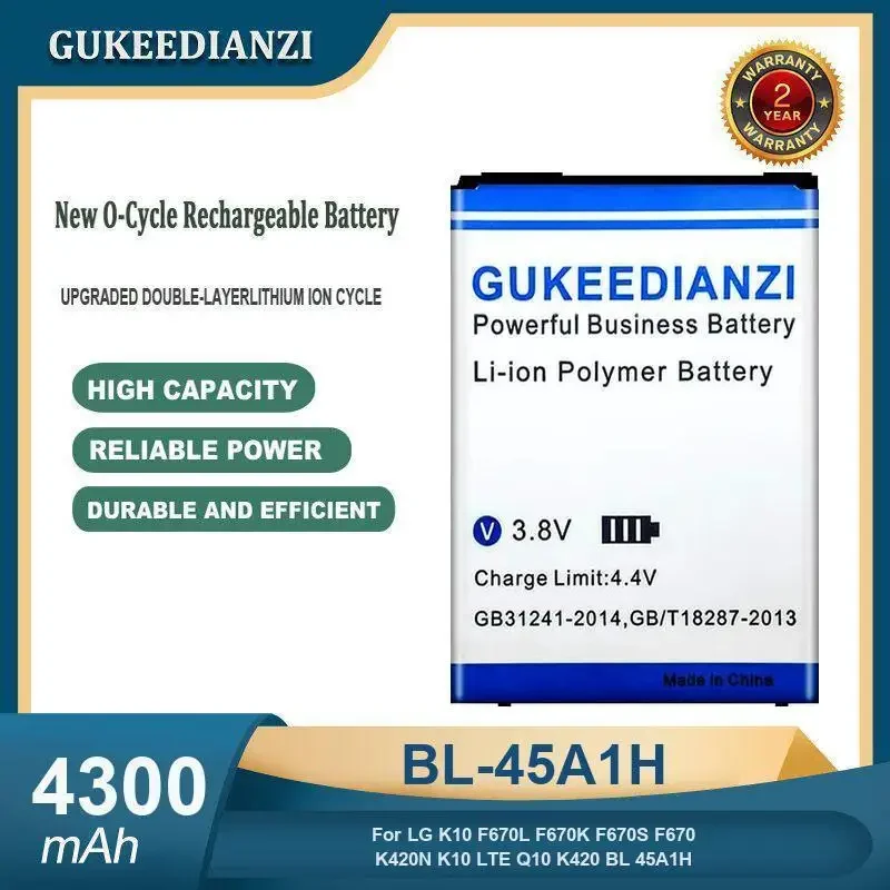 High Capacity 4300mAh BL-45A1H Mobile Phone Battery For LG K10 F670L F670K F670S F670 K420N K10 LTE Q10 K420 BL 45A1H
High Capacity 4300mAh BL-45A1H Mobile Phone Battery For LG K10 F670L F670K F670S F670 K420N K10 LTE Q10 K420 BL 45A1H